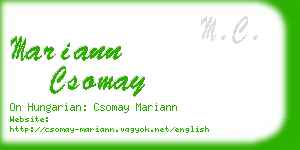 mariann csomay business card